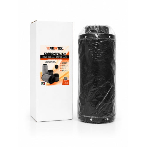 AIRONTEK - FILTRO ODORI A CARBONE ATTIVO Ø150 × 500 MM - 530/600 M³/H