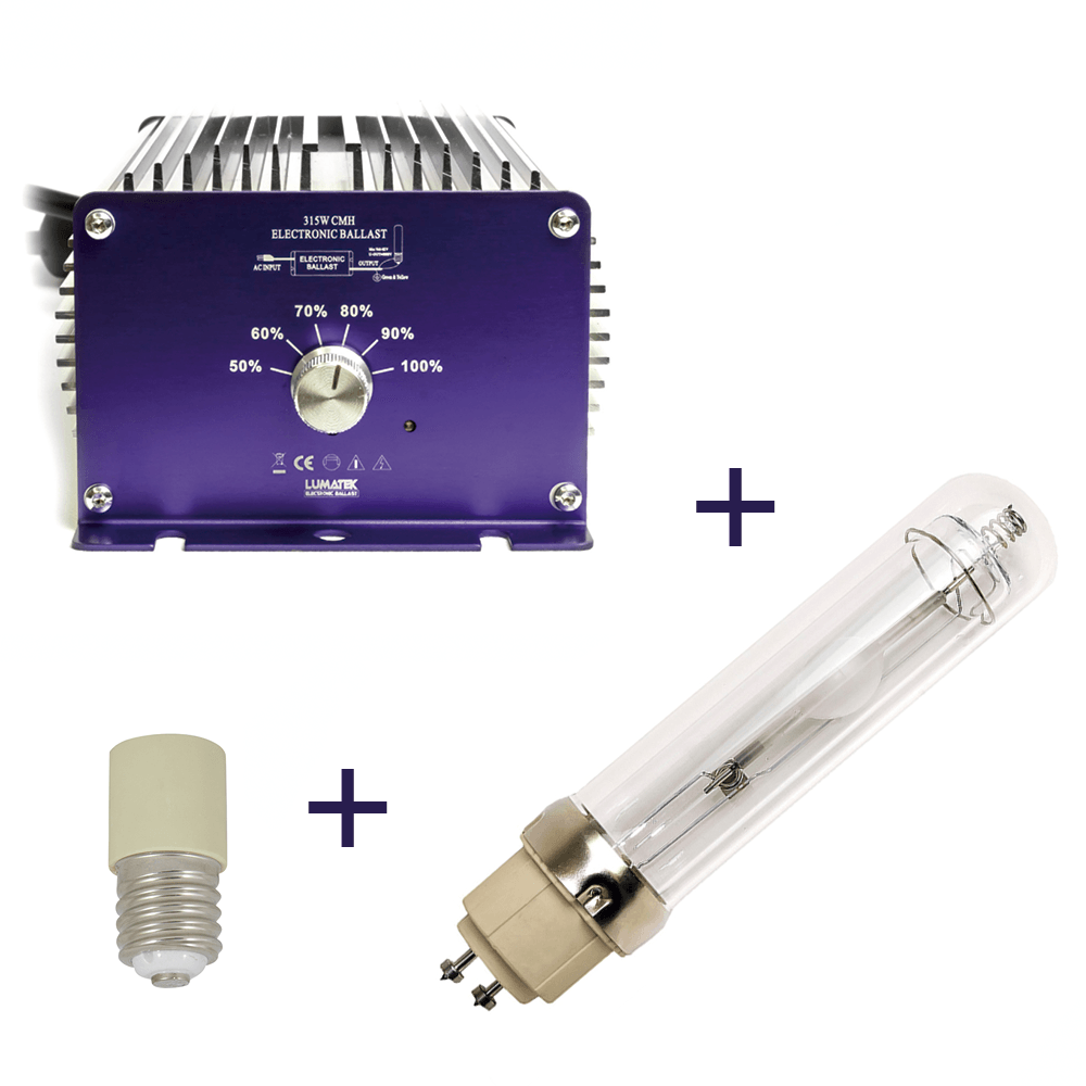KIT BALLAST LUMATEK 315W CHM LEC CON LAMPADA CMH 315W/930 3100K E ADATTATORE PORTALAMPADA