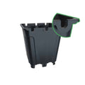 GREENVASS - VASO QUADRO 10L CON PIEDI E SUPPORTO TUBI | 24,7x24,7x26h cm