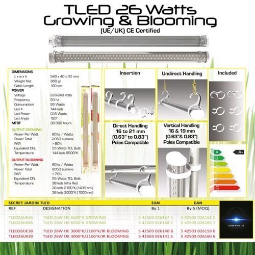 SECRET JARDIN - TLED 42W GROWING 95 CM 6500°K