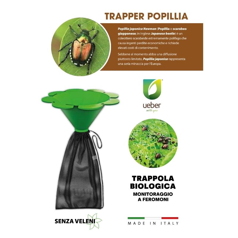 UEBER -TRAPPOLA BIOLOGICA A FEROMONI PER POPILLIA JAPONICA O SCARABEO GIAPPONESE