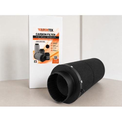 AIRONTEK - FILTRO ODORI A CARBONE ATTIVO Ø150 × 650 MM - 560/650 M³/H