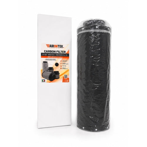 AIRONTEK - FILTRO ODORI A CARBONE ATTIVO Ø150 × 650 MM - 560/650 M³/H